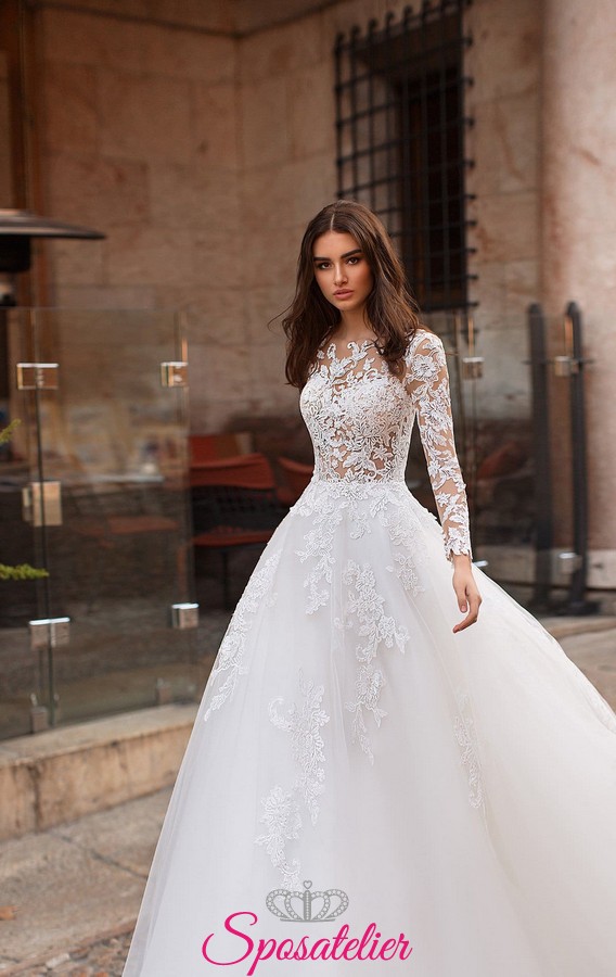 Abiti Da Sposa 19 Con Maniche Lunghe Di Pizzo Vendita Online Prezzi Economicisposatelier