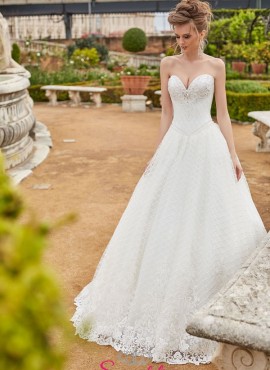 abiti da sposa 2019 da principessa anteprima online con corpetto ricamato