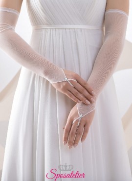 guanti da sposa lunghi semplici senza dita collezione 2019