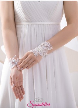 guanti da sposa corti online in pizzo senza dita collezione 2019