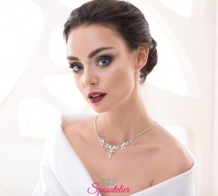 orecchini da sposa pendenti e collana nuova collezione 2019 vendita online