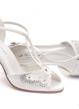 Scarpe sposa on line 2019 per abito principesco colore avorio altezza tacco 9 cm