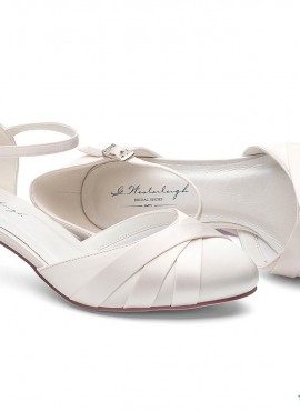 Blanca -Scarpe sposa basse on line bianco seta