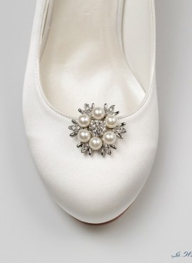 clips gioiello per scarpe sposa online con decorazioni di perle e strass