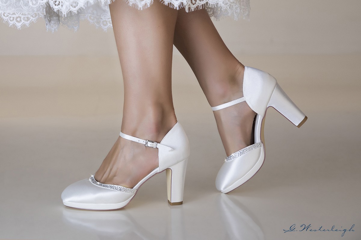 scarpe sposa con plateau e tacco largo