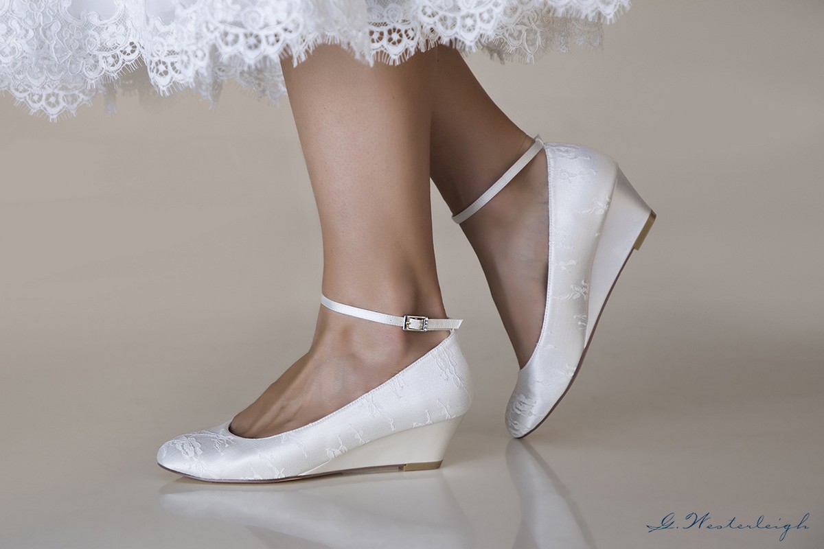 scarpe da sposa con zeppa