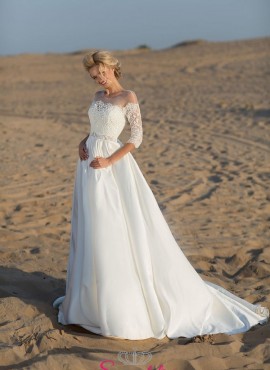 abito da sposa spiaggia 2019 vendita online con scollo a barchetta