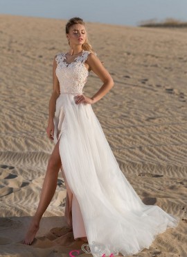 abiti da sposa matrimonio in spiaggia vendita online con spacco