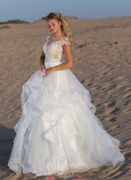 abito da sposa spiaggia con gonna pomposa 2019 vendita online