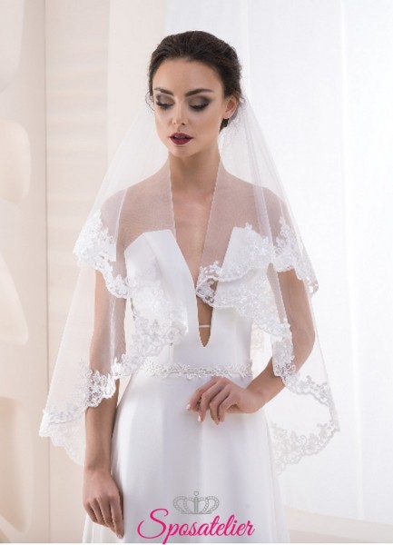velo da sposa 2022 con orlo di pizzo sartoriale