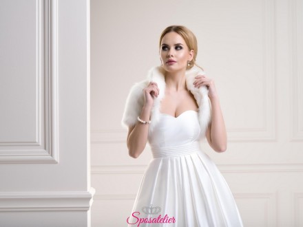 Pelliccia sposa mezze maniche elegante nuova collezione 2019