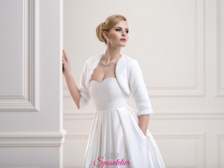 stola di pelliccia sposa a maniche lunghe nuova collezione 2019