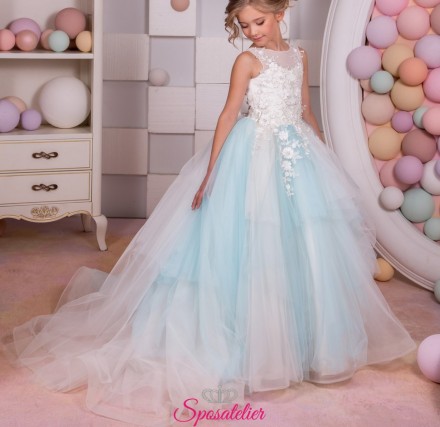 EVELYN – vestito prima comunione bambina voluminoso