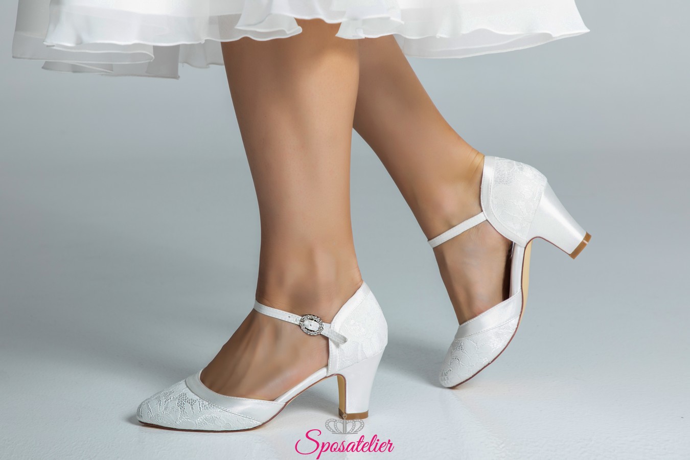 Scarpe da sposa online comode con tacco 7 color avorio collezione  2019Sposatelier