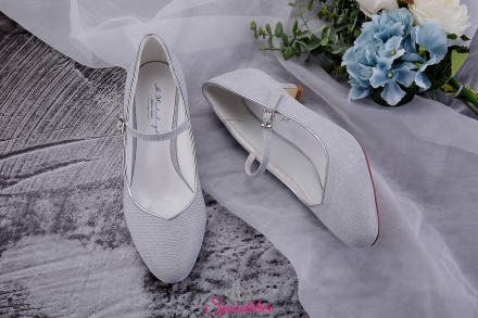 Scarpe da sposa argento con tacco 5 cm collezione 2019 online