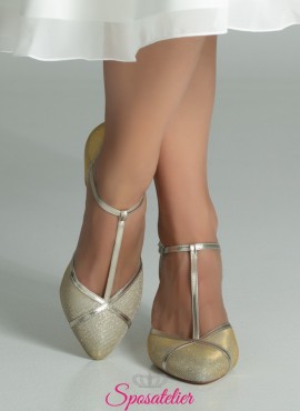 Scarpe da sposa color champagne eleganti collezione 2019