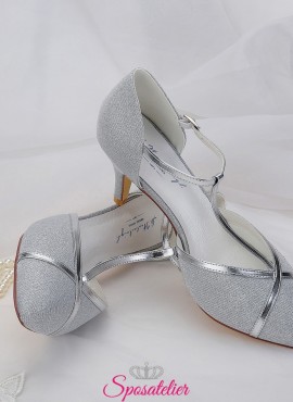 Scarpe da sposa color argento eleganti collezione 2019
