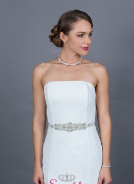 Cintura sposa particolare online color argento collezione 2019 realizzata a mano