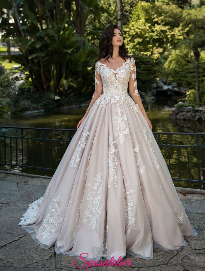 vestiti da sposa principessa particolari ricamati con ...