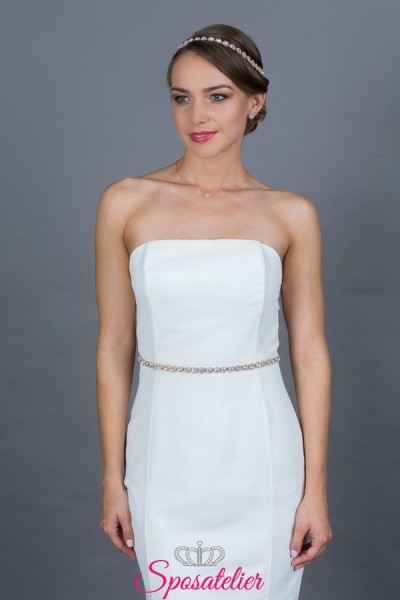 Cintura sposa online color oro rosa collezione 2019 realizzata a mano