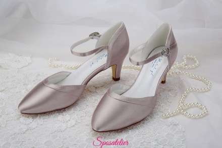 scarpe da sposa color rosa cipria tacco 6 vendita online collezione 2019