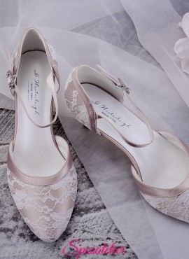 scarpe da sposa rosa antico