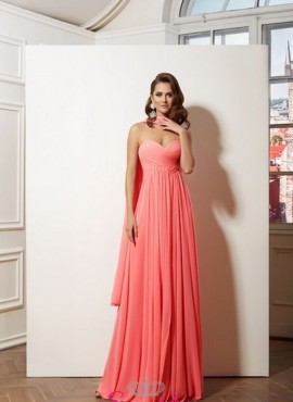 abiti da cerimonia online italia colore rosa nuova collezione in chiffon