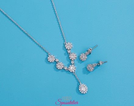 set di gioielli da sposa economici online con  cristalli Cubic Zirconia collezione 2019
