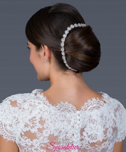 acconciatura capelli  sposa 2019 di tendenza in argento e senza nickel