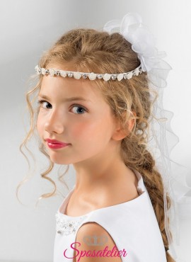 coroncine comunione bambina con fiori e strass vendita online