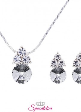 collana e orecchini sposa eleganti con punti luce economici online collezione 2019