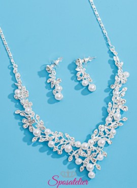 gioielli da sposa con cristalli e perle color avorio.online collezione