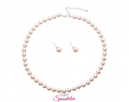 set di gioielli da sposa Con perle lucidate a mano economici online nuova collezione