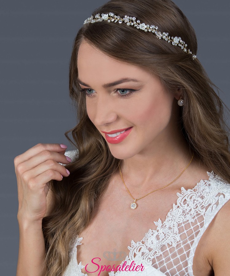 accessori sposa per capelli fascia di tendenza color oro rosa 2019