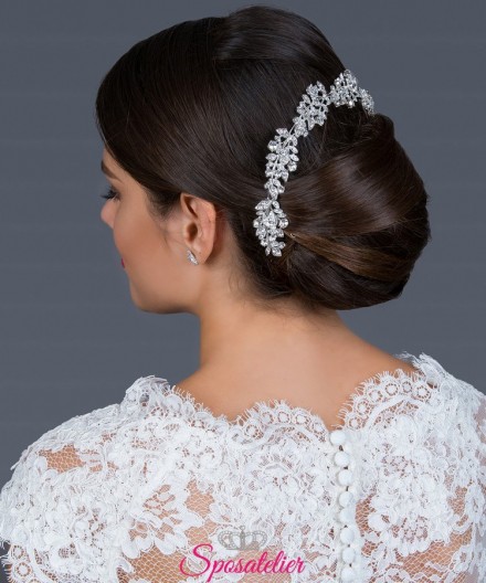 Pettine sposa di tendenza 2019 decorato con strass e cristalli scintillanti
