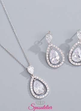 collana e orecchini sposa con pendente economici online nuova collezione