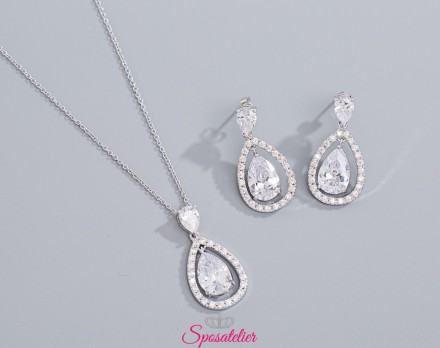 collana e orecchini sposa con pendente economici online nuova collezione