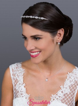 diadema sposa online per acconciatura  collezione 2019 placcata argento