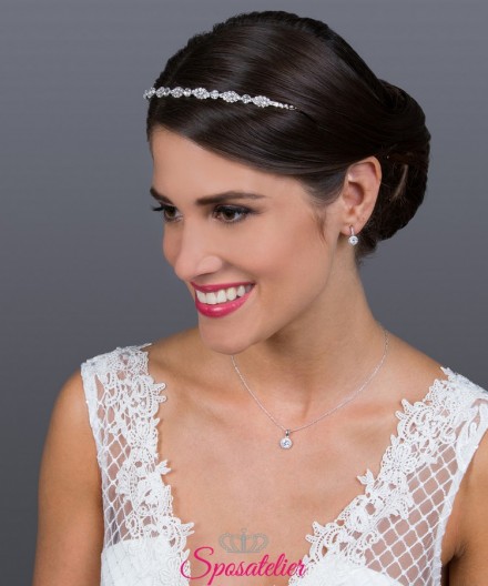 diadema sposa online per acconciatura  collezione 2019 placcata argento