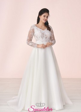 abiti da sposa economici taglie comode con maniche lunghe collezione 2022