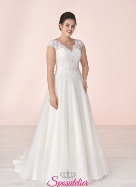 abiti da sposa curvy 2022 con gonna ampia nascondi fianchi