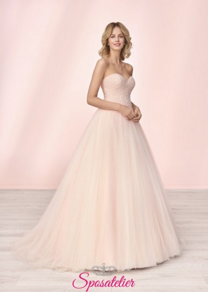 vestito da sposa colorato online con scollo a cuore collezione 2022