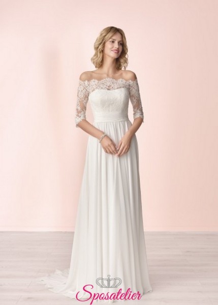 vestito da sposa economico online con scollo a barchetta collezione 2022