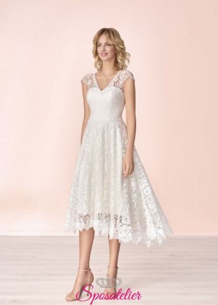 abiti da sposa corti online econonomici ricamato in pizzo collezione 2023