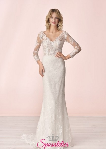 abiti da sposa online con maniche di pizzo collezione 2023
