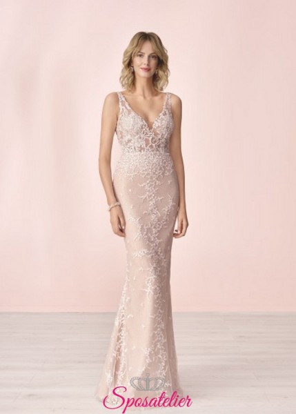 Annarosa – abito da sposa rosa particolare con ricami
