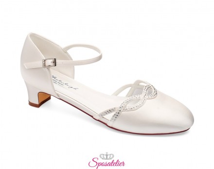 Scarpe sposa 2020 comode online avorio tacco 4 cm