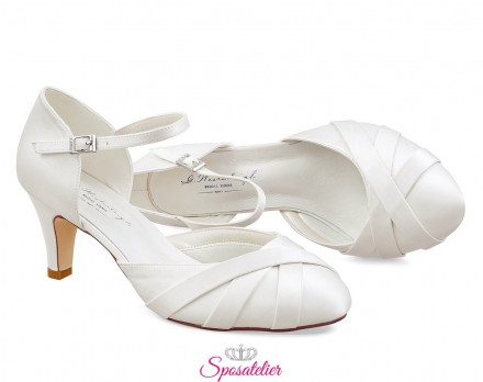Scarpe da sposa online pianta larga tacco 7 cm
