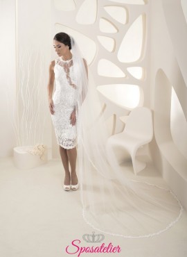 velo da sposa online in pizzo lungo 250 cm