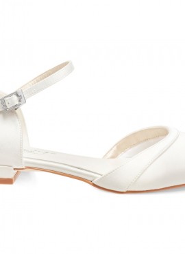 Lisa- scarpe sposa basse collezione 2021 online avorio tacco 1,7 cm
